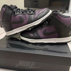 Nike Black and Purple High-Top Sneakers